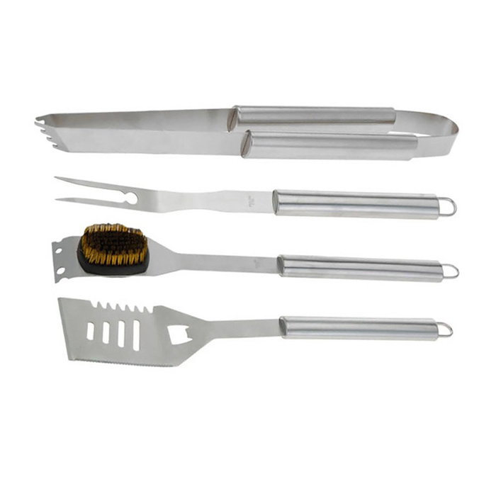 Bbq Collection Lot de 4 ustensiles barbecue inox avec étui aluminium 46 cm