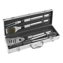 Bbq Collection Lot de 4 ustensiles barbecue inox avec étui aluminium 46 cm