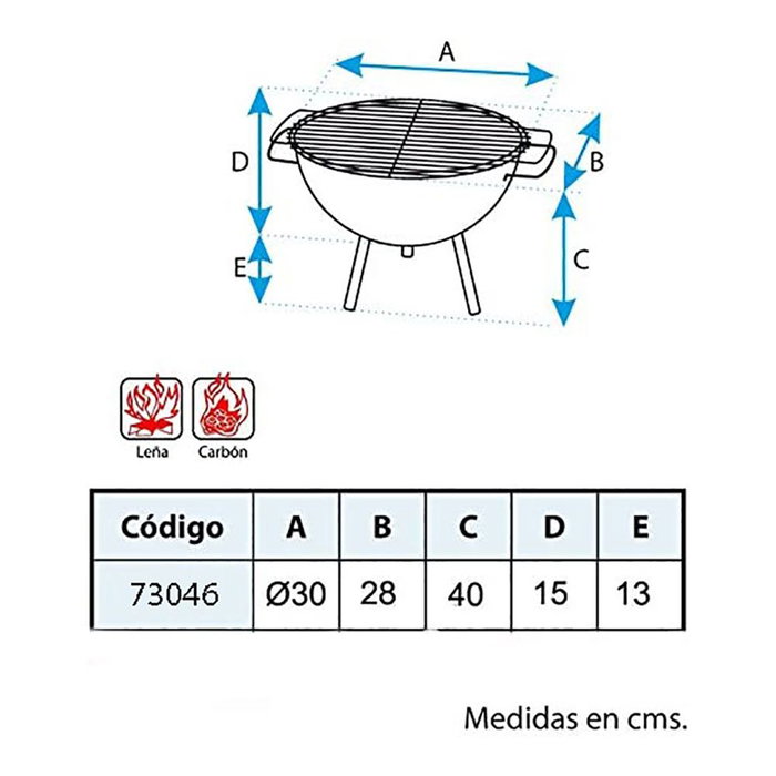 El Zorro Barbecue de table rond avec grille zincée Ø30 x 28 cm, noir, pour bois et charbon El Zorro Barbecue de table rond avec grille zincée Ø30 x 28 cm, noir, pour bois et charbon