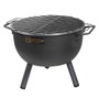 El Zorro Barbecue de table rond avec grille zincée Ø30 x 28 cm, noir, pour bois et charbon