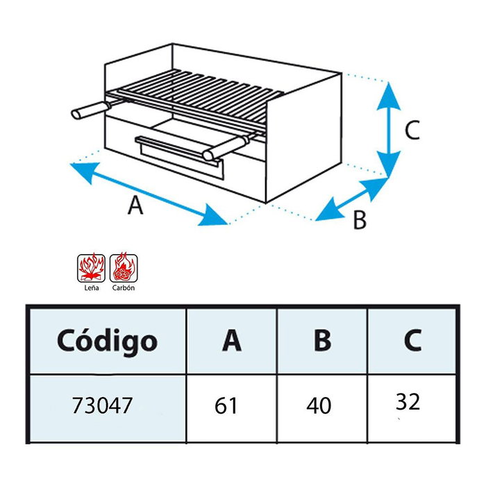 El Zorro Coffre barbecue avec grille inox 61 x 40 x 32 cm pour bois et charbon El Zorro Coffre barbecue avec grille inox 61 x 40 x 32 cm pour bois et charbon