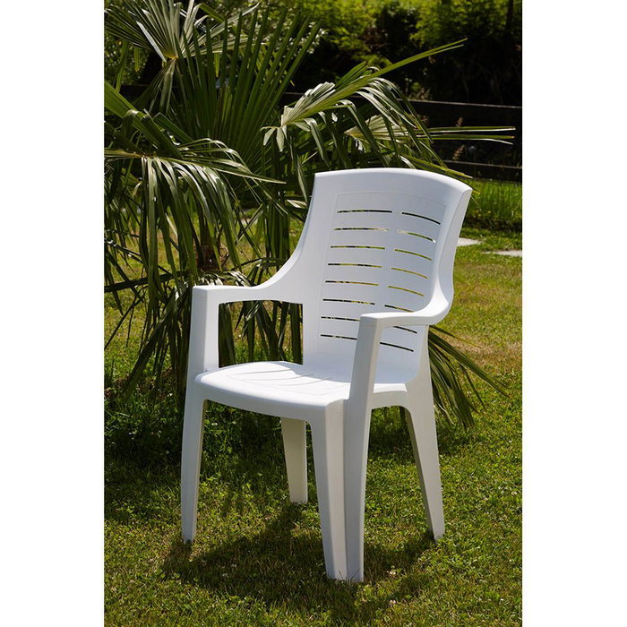 Ipae Progarden Chaise empilable Talia blanc dossier haut 55 x 60 x 91 cm Tal050bi