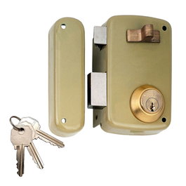 Lince Serrure en applique 5056a 95056ahe70i, entrée 70 mm, main gauche, finition bicapa-oro