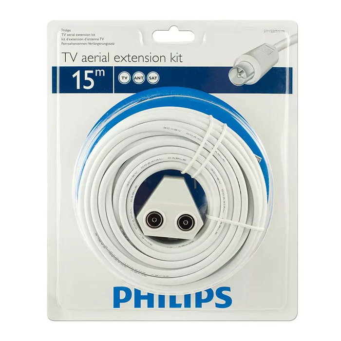 Câble Coaxial Antenne TV Philips SWV2209W/10 Cuivre 15 m