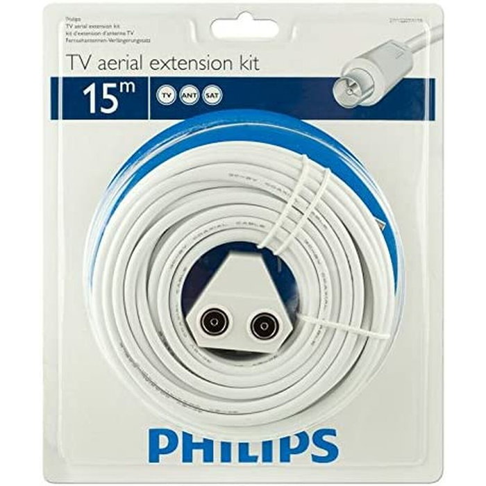 Câble Coaxial Antenne TV Philips SWV2209W/10 Cuivre 15 m Câble Coaxial Antenne TV Philips SWV2209W/10 Cuivre 15 m