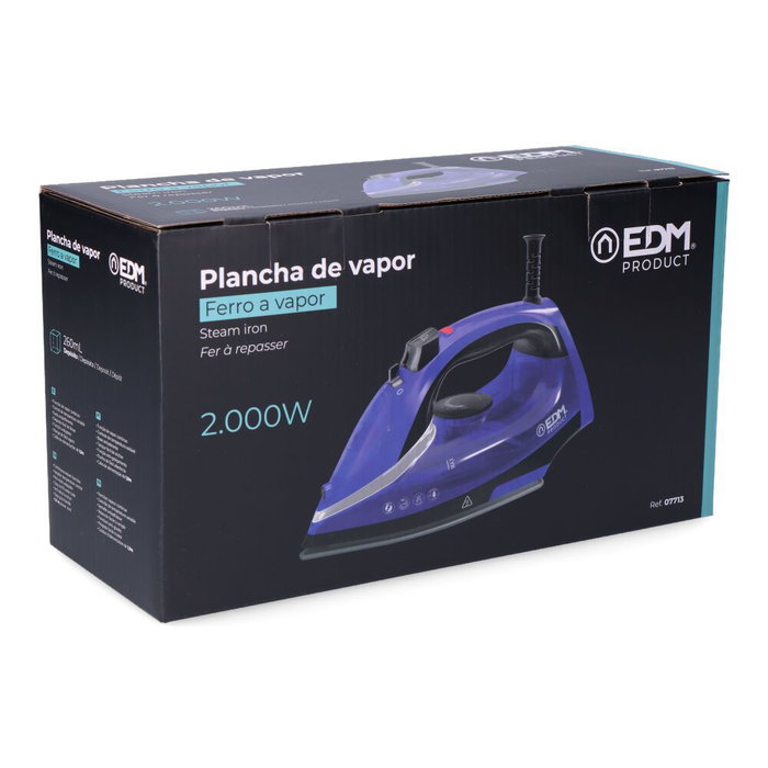 Fer à vapeur EDM 07713 2000 W 30 x 12,6 x 16 cm Petit Fer à vapeur EDM 07713 2000 W 30 x 12,6 x 16 cm Petit