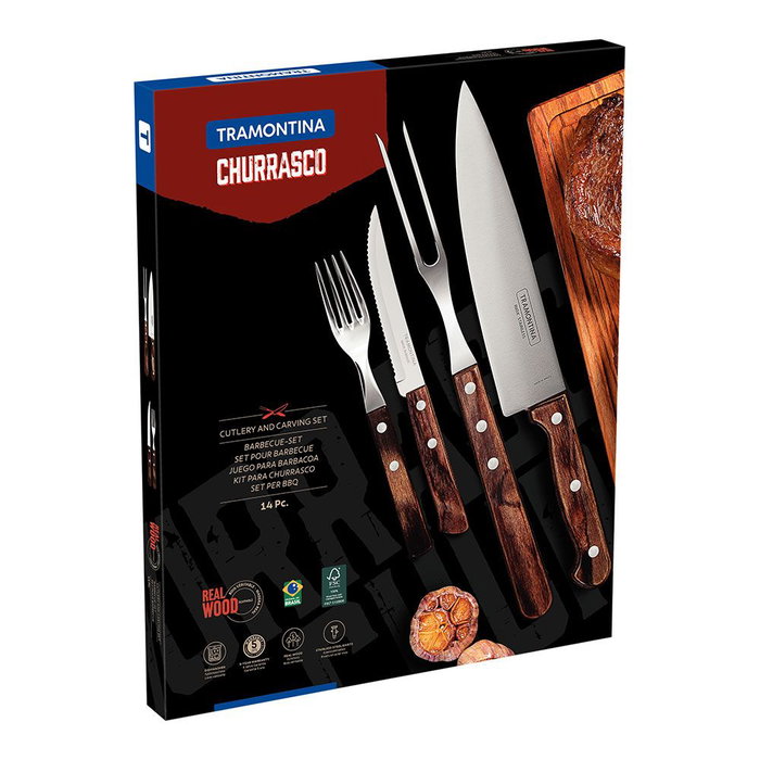 Tramontina Jeu pour asado FSC Polywood Castaño 14 pièces