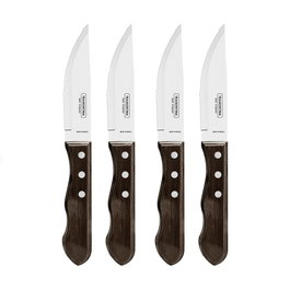 Tramontina Jeu de 4 couteaux de rôti jumbo Polywood castaño, 12,2 cm