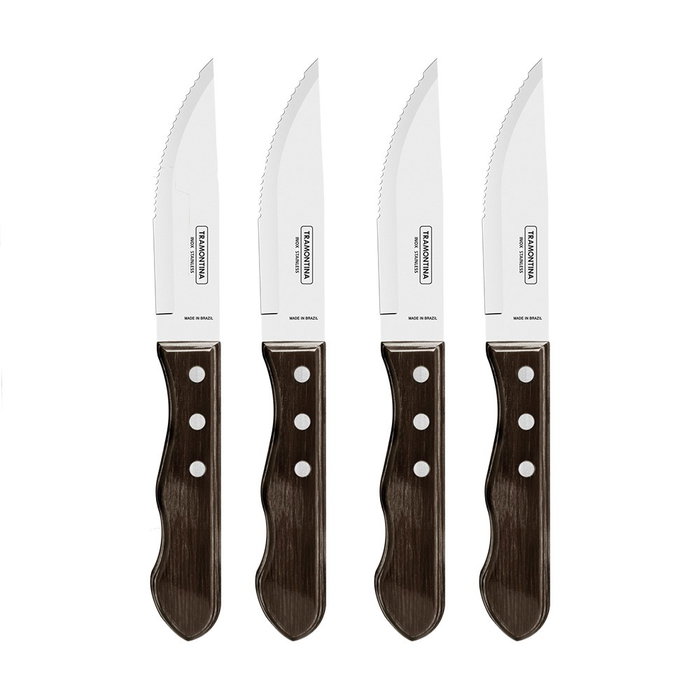 Tramontina Couteaux de rôti jumbo Polywood castaño, 4 pièces Tramontina Couteaux de rôti jumbo Polywood castaño, 4 pièces