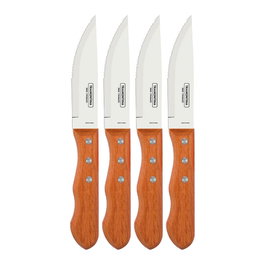 Tramontina Lot de 4 couteaux de barbecue jumbo 12,7 cm en bois naturel Roble rouge