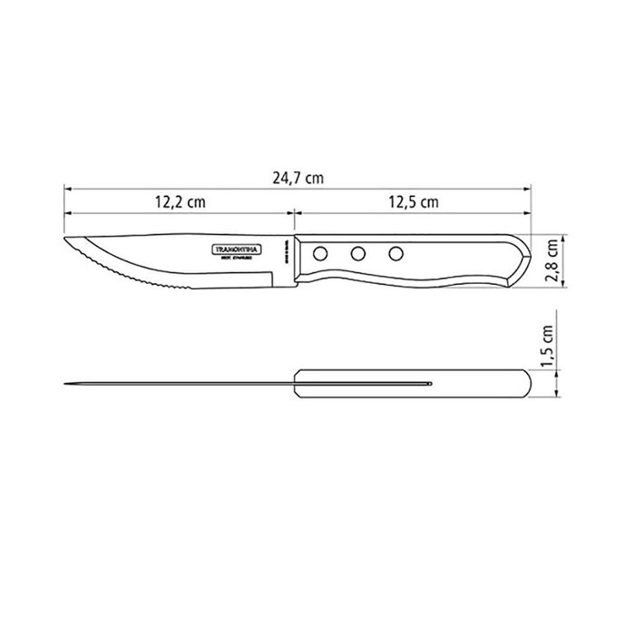 Tramontina Set de 4 Couteaux à Barbecue Jumbo 12,7 cm