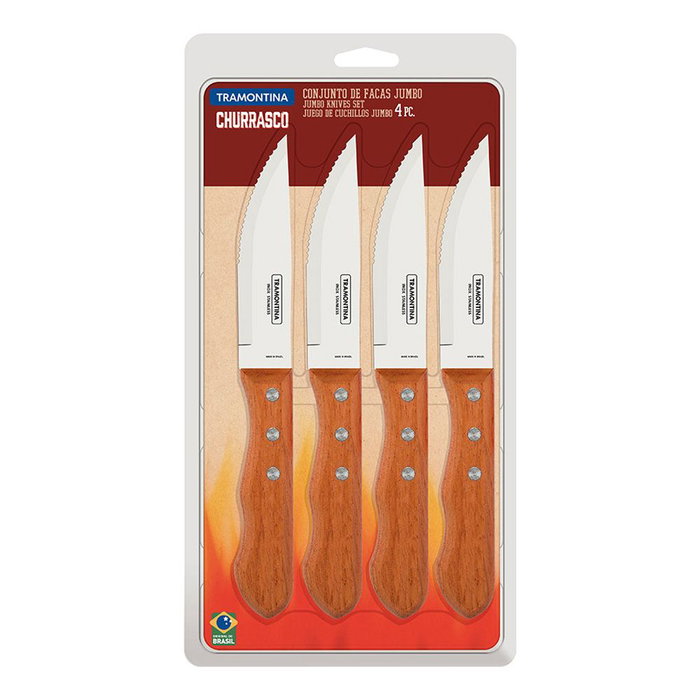 Tramontina Set de 4 Couteaux à Barbecue Jumbo 12,7 cm
