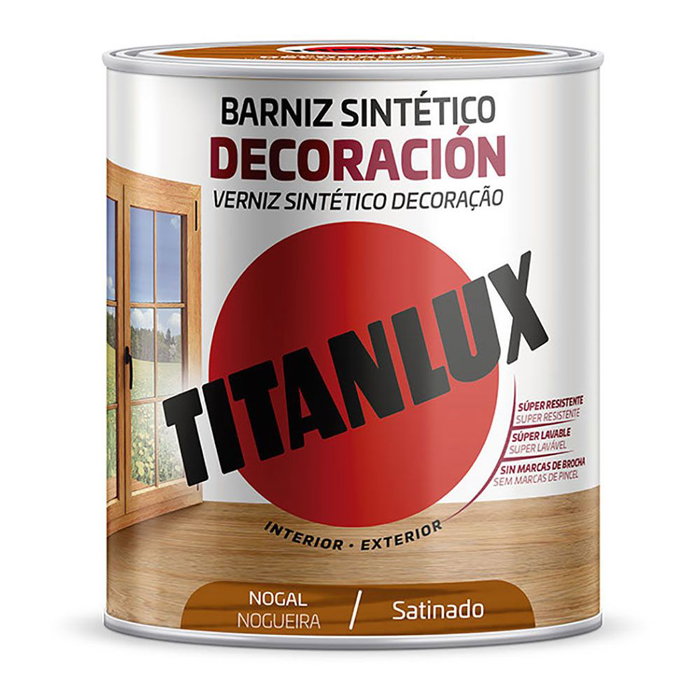 Titanlux Vernis Satiné Noyer 750 ml Intérieur/Extérieur