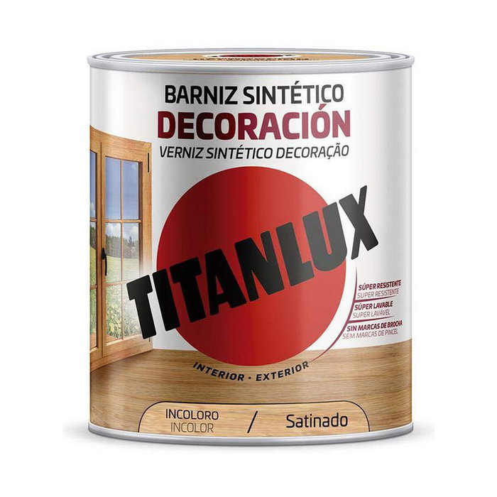 Titanlux Vernis Satiné Noyer 750 ml Intérieur/Extérieur