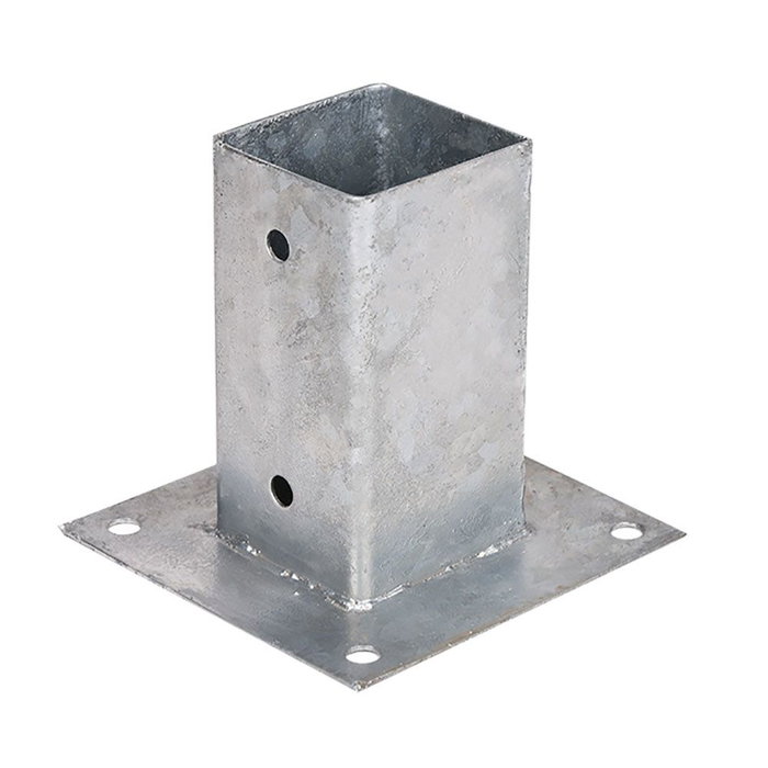 Faura F50002 Anclage métallique carré acier galvanisé trou 7x7cm base 15x15cm Faura F50002 Anclage métallique carré acier galvanisé trou 7x7cm base 15x15cm