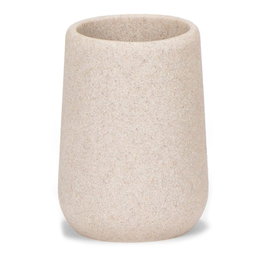 Andrea House Porte-brosses à dents en polirésine beige arenisca Ø 7,5 x 10,5 cm