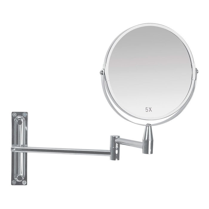 Andrea House Miroir extensible chromé double face 1x/5x grossissement 21,5-39 cm pour salle de bain