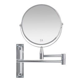 Andrea House Miroir extensible chromé double face 1x/5x grossissement 21,5-39 cm pour salle de bain