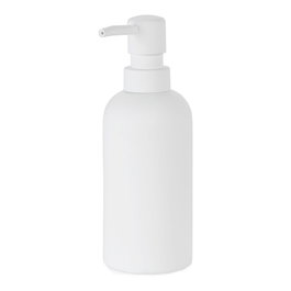 Andrea House Distributeur de savon polirésine blanc mat Ø6,5 x 18,5 cm 330 ml