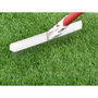 Faura 28052 Kit de brosse à gazon 30 cm, fibres nylon, manche métal 137 cm rouge, support PVC blanc