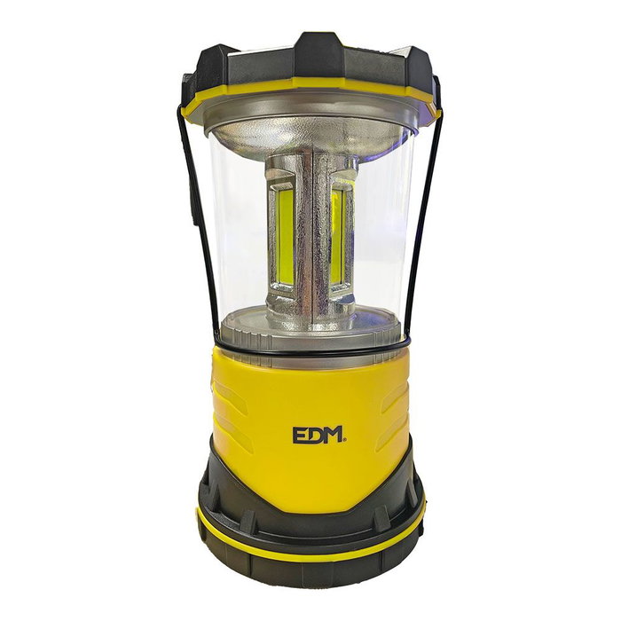 Edm Farol Camping LED River Trek 9W 3x3W COB 1200lm IP44 avec 4 modes et 8h autonomie Jaune Noir