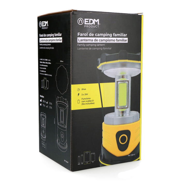 Lanterne à LED EDM 36147 Jaune 9 W 1200 Lm Classique De Camping