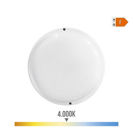 Edm Aplique LED rond 18W 1820lm 4000K lumière du jour plastique blanc Ø20,8x4,8cm IP44