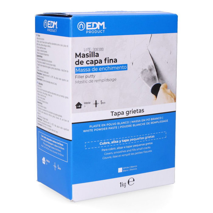 Edm Plâtre en poudre couche fine blanc 1 kg Edm Plâtre en poudre couche fine blanc 1 kg