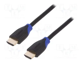 LOGILINK Câble HDMI 2.0 de 5m, 4K/60Hz avec Ethernet, Noir