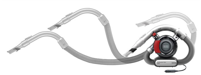 Black+Decker Aspirateur de voiture 12V PD-1200-AV - Technologie cyclonique, avec moteur dans le filtre, flexible intégré 5 m et double fonction