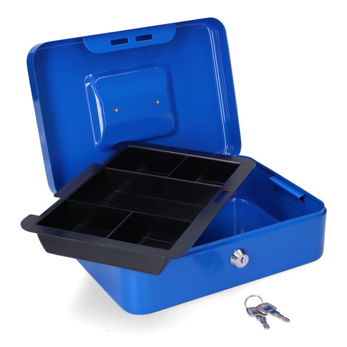 Micel CFC09 Coffre-fort 250x180x90mm Acier Bleu avec Bandeja et Poignée de Transport M13397