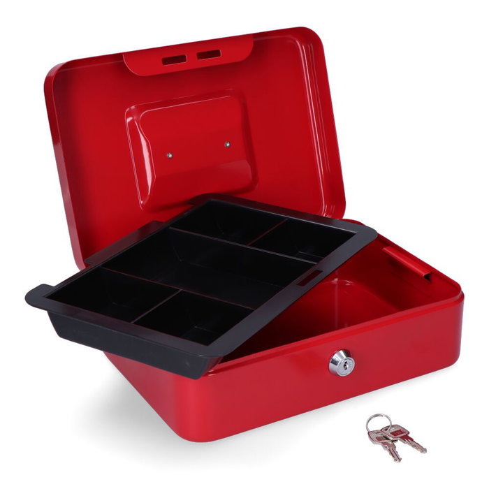 Micel CFC09 Coffre-fort Rouge Acier 250x180x90 mm avec Bandeja et Poignée de Transport