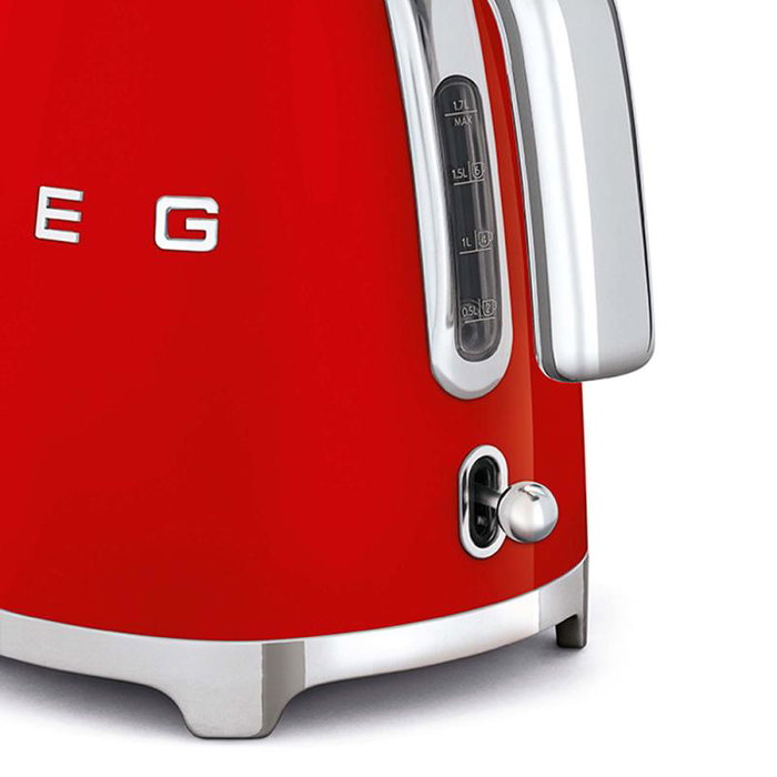Smeg KLF03RDEU - Bouilloire électrique 1.7 L rouge - Bouilloire de luxe rétro