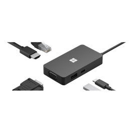 Microsoft Travel Hub - Station de connexion USB-C avec HDMI, VGA, USB et Ethernet