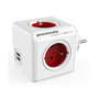 Bloc Cube Prises Allocacoc PowerCube Original USB Type E Rouge