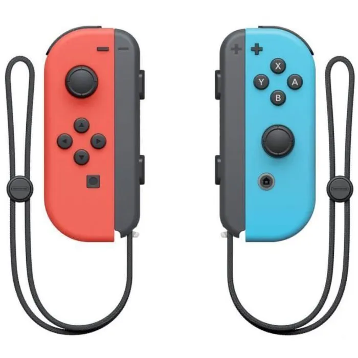 Nintendo Switch - Console OLED Bleu Néon & Rouge Néon avec Écran OLED 7 Pouces, 64 Go de Stockage, Audio Amélioré, Station d'Accueil et Manettes Joy-Con Détachables