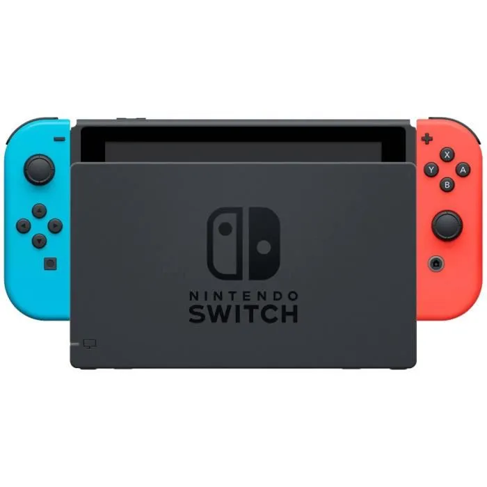 Nintendo Switch - Console de Jeux Vidéo Portable et TV - Modèle Bleu Néon & Rouge Néon - Transformable, Polyvalente, Pour Jouer N'importe Où