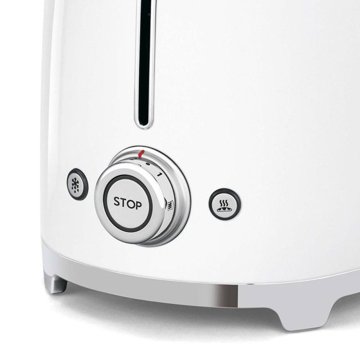 Smeg Toaster TSF02WHEU Blanc - 2 Tranches, Rétro, Acier Inoxydable