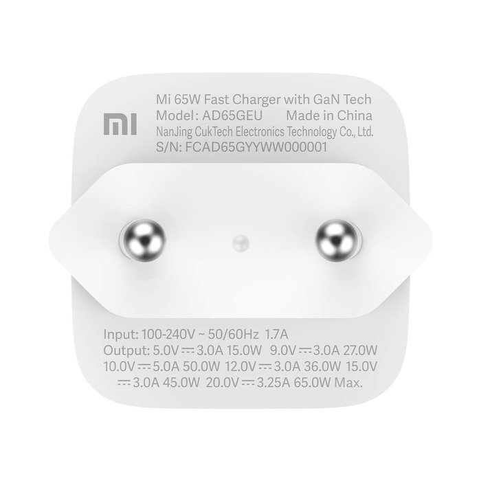 Chargeur mural Xiaomi BHR5515GL Blanc 65 W
