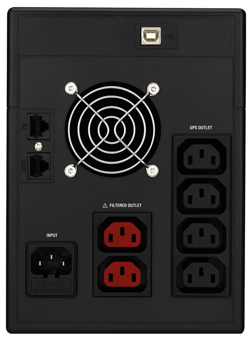 Nilox SAI Line Interactive 3000VA/2100W Onde Sinusoïdale Pure, 4 Prises, LCD, Noir