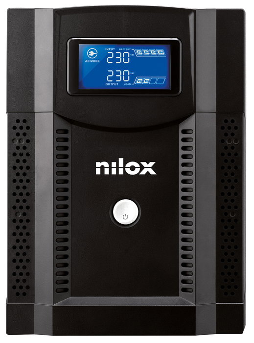 Nilox SAI Line Interactive 3000VA/2100W Onde Sinusoïdale Pure, 4 Prises, LCD, Noir