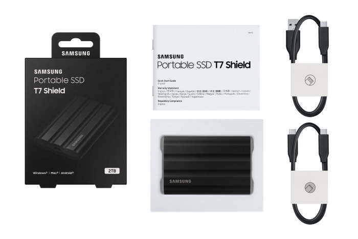 Samsung MU-PE2T0S/EU Disque Dur Externe SSD Portable 2TB USB 3.2 - Lecture 1050 Mo/s, Cryptage AES