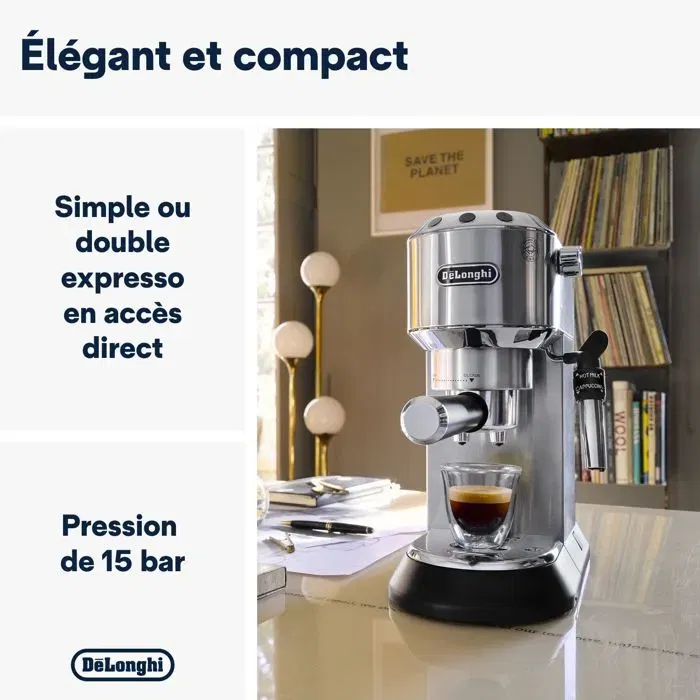 De'Longhi EC685.M Dedica Machine à café expresso avec porte-filtre - Argenté