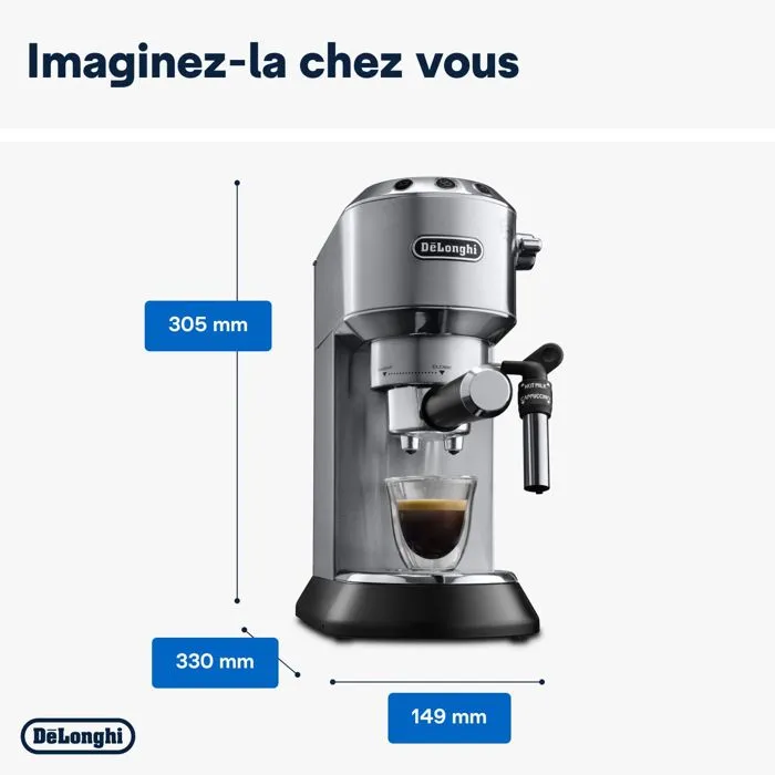 De'Longhi EC685.M Dedica Machine à café expresso avec porte-filtre - Argenté