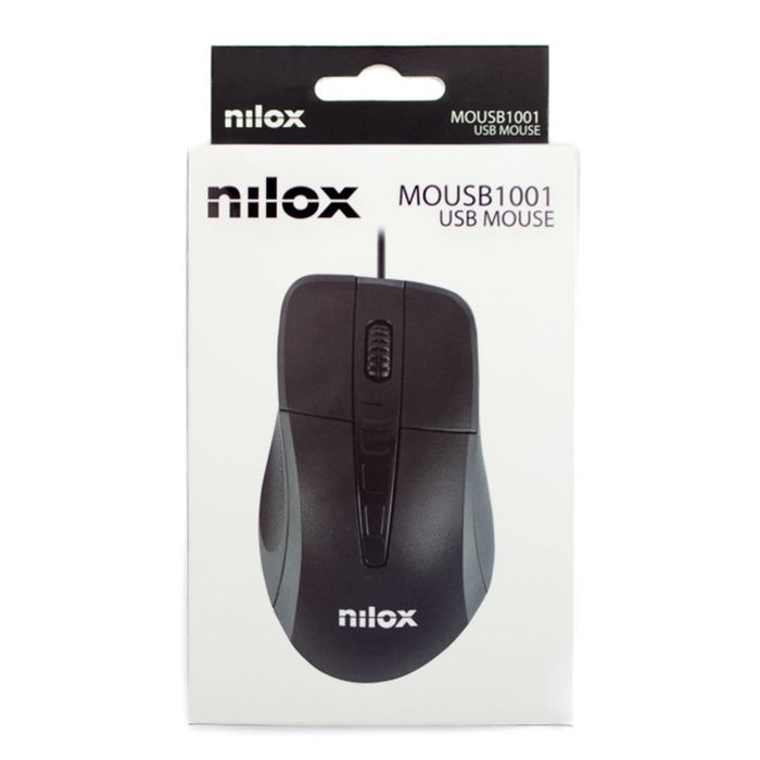 Nilox Mousb1001 Souris Optique USB 1000 DPI Noir Filaire
