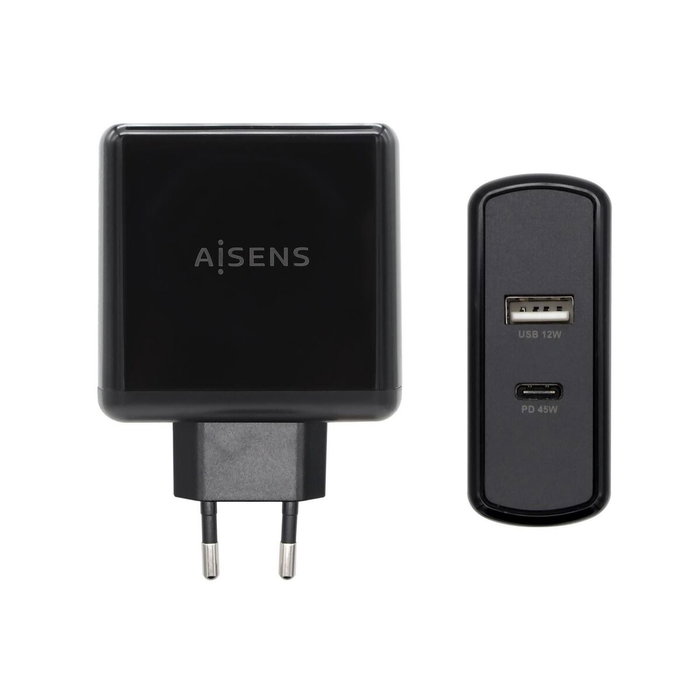 Chargeur Voiture Mur Aisens ASCH-2PD45A-BK 57 W Noir