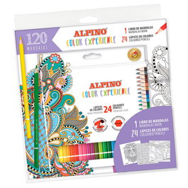Alpino Set Mandalas Color Experience AL000250 - 24 crayons de couleur et livre de 120 mandalas à colorier - Loisir créatif enfant +3 ans