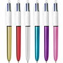 Ensemble de Stylos Bic Shine Silver Blanc Multicouleur (12 Pièces)