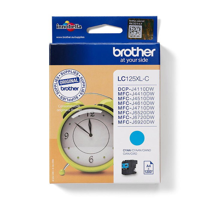 Brother LC125XLC Cartouche d'encre Cyan Haute Capacité Brother LC125XLC Cartouche d'encre Cyan Haute Capacité