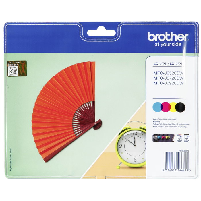 Brother Multipack LC129XLVALBP XL Noir, Cyan, Magenta, Jaune